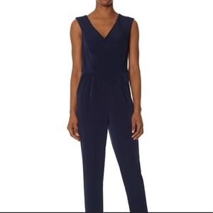The Limited• Navy Sleeveless V-Neck Jumpsuit